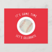 Papier Budget Cute Baseball Photo 2e Invitation anniversa (Dos)