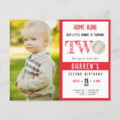 Papier Budget Cute Baseball Photo 2e Invitation anniversa (Devant)