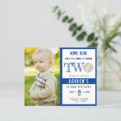 Papier Budget Cute Baseball Photo Boy 2e anniversaire Inv (Debout devant)