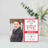 Papier Budget Cute Baseball Photo Invitation Anniversaire (Debout devant)