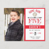 Papier Budget Cute Baseball Photo Invitation Anniversaire (Devant)