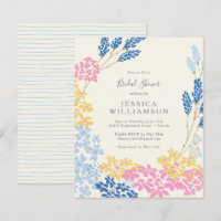 Budget Cute bleu rose Fête des mariées Floral Invi