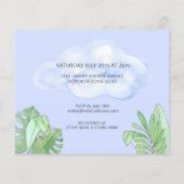 Papier Budget Cute Blue Boy Sloth Baby shower Invitation (Dos)