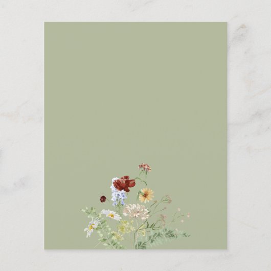 Papier Budget Cute Boho Florals Invitation de douche nupt (Dos)