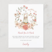 Papier Budget Cute Bunny Coral Baby shower Merci (Devant)