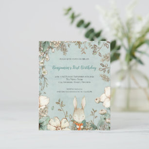 Papier Budget Cute Bunny Foliage 1er anniversaire garçon