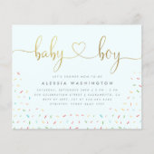 Papier Budget Cute Confetti Sprinkle Gold Boy Baby shower (Devant)
