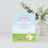 Papier Budget Cute Easter Bunny Egg Hunt Party Invitation (Debout devant)