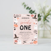 Papier Budget Cute Éffrayant Un Halloween Premier Anniver (Debout devant)