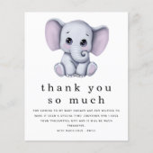 Papier BUDGET Cute Elephant Baby shower Merci (Devant)