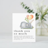 Papier BUDGET Cute Elephant Jaune Baby shower Merci (Debout devant)