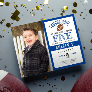 Papier Budget Cute Football Photo Boy Anniversaire Invita
