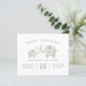 Papier Budget Cute Grey Aquarelle Elephant Baby shower (Debout devant)