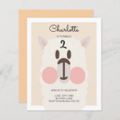 Papier BUDGET Cute Llama Invitation d'anniversaire modern (Devant / Derrière)