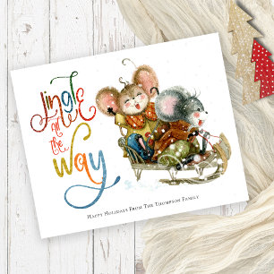 Papier Budget Cute Mice Sleigh Jingle Tout le chemin Part