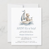 Papier Budget Cute Nautical Teddy Bear Boy Baby Shower (Devant)
