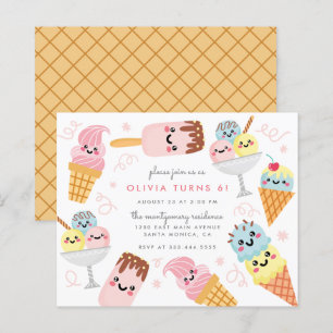 Papier Budget Cute Pastel Crème glacée Fête d'Anniversair