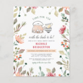 Papier Budget Cute pink Floral Time For Tea Bridal Shower (Devant)
