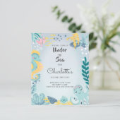 Papier BUDGET Cute "Under the Sea" Seahorse Invitation (Debout devant)