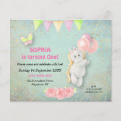 Papier Budget Cute Unicorn Première Invitation Anniversai (Devant)