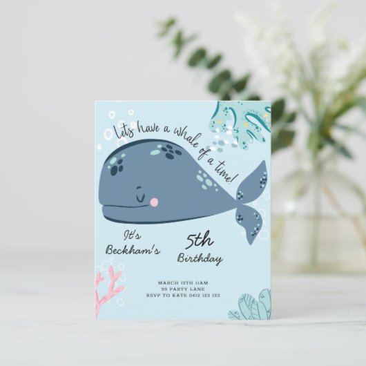 Papier BUDGET Cute "Whale Of A Time" (Debout devant)