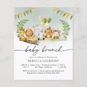 Papier Budget Cute Wild Animals Boy Baby Brunch Invitatio (Devant)