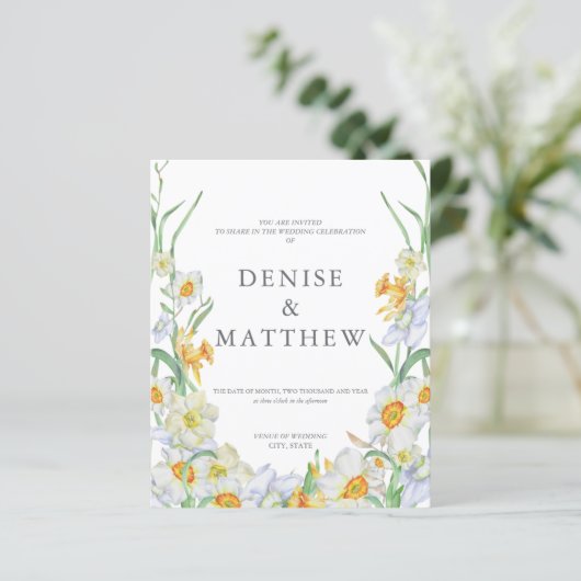 Papier Budget Daffodique Faire-part de mariage avec Basil (Debout devant)