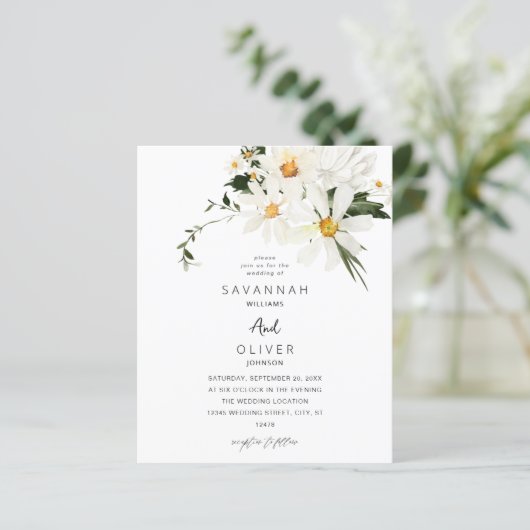 Papier Budget Daisy White Floral Mariage V2 (Debout devant)