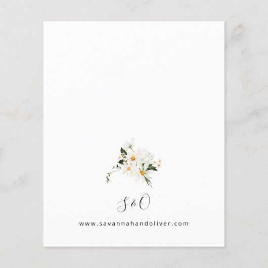Papier Budget Daisy White Floral Mariage V3 (Dos)