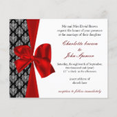 Papier Budget Damas noir rouge Faire-part de mariage (Devant)