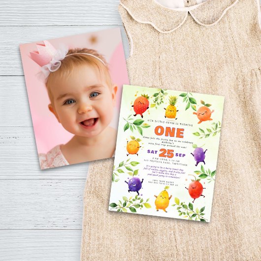 Papier Budget Dancing Fruit 1er anniversaire de fête Phot