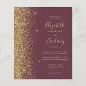Papier Budget Dark Burgundy Gold Parties scintillant de m (Devant)