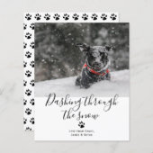 Papier BUDGET Dashing through the Snow Pet Dog Christmas (Devant / Derrière)