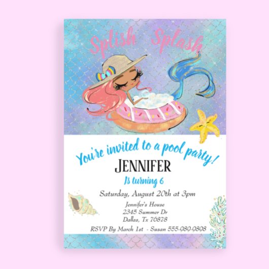 Papier Budget de fête d'anniversaire de la piscine de la 