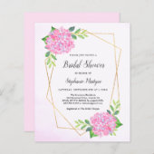 Papier Budget de Fête des mariées géométrique rose Hydran (Devant / Derrière)