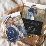 Papier Budget de la typographie moderne Enregistrer la ph<br><div class="desc">Annoncez votre grand jour avec notre budget Boho Typography Save the Date Photo Invitation. Cette option abordable allie charme boho et personnalisation sans effort. Doté d'une typographie et d'un design d'inspiration bohème, il capture l'essence d'esprit libre tout en étant abordable. L'inclusion de votre photo fiançailles chère ajoute une touche personnelle,...</div>