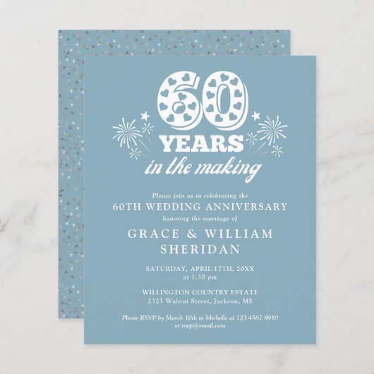 Papier Budget de l'invitation du 60e anniversaire (Devant / Derrière)