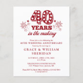 Papier Budget de l'Invitation photo du 40e anniversaire (Devant)