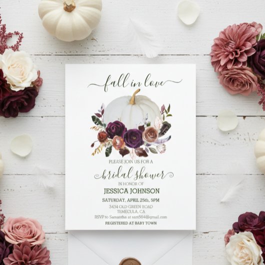 Papier Budget de mariage boho avec citrouille et fleurs d