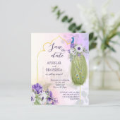 Papier Budget de paon de fleurs violettes enregistrer la  (Debout devant)