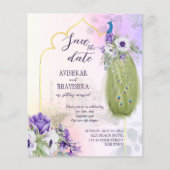 Papier Budget de paon de fleurs violettes enregistrer la  (Devant)