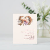 Papier Budget de pêche en or beige floral 50e anniversair (Debout devant)