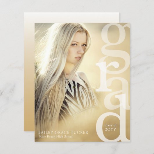 Papier Budget de superposition de GRAD Faire-part de grad (Devant / Derrière)