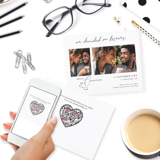 Papier Budget Décidé pour toujours 2 photo Code QR Date d