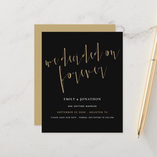 Papier Budget Décidé sur Forever Gold Black Enregistrer l (Devant/Arrière en situation)