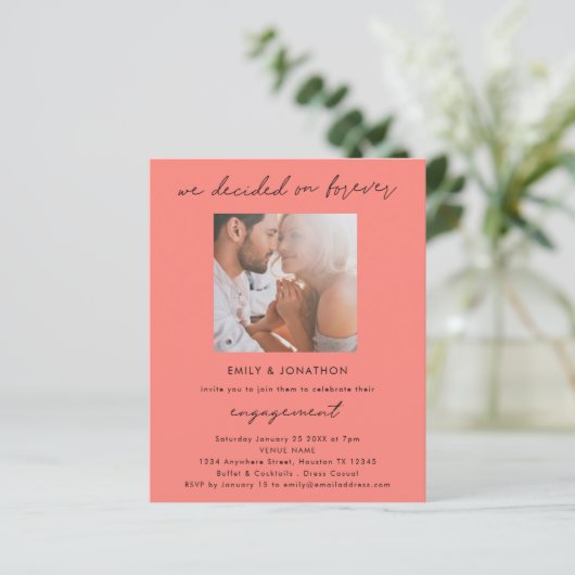 Papier Budget Décidé Sur Forever Photo Fiançailles Coral (Debout devant)