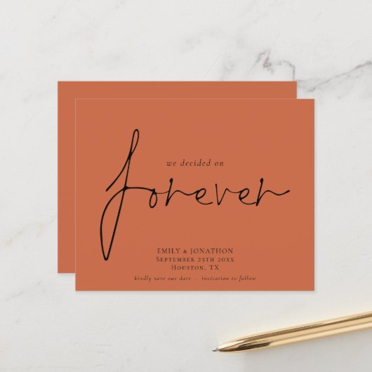 Papier Budget Décidé Sur Forever Terracotta Enregistrer L (Devant/Arrière en situation)