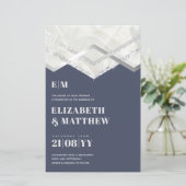 Papier BUDGET DECO Dusty Blue Silver Minimaliste Mariage (Debout devant)
