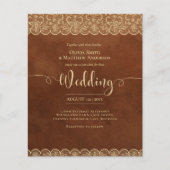 Papier BUDGET Décoration de mariage rustique en or et den (Devant)