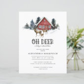 Papier Budget Deer Theme Woodland Baby shower Invitation (Debout devant)